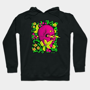 Tokebi's Skull with flower patterns Hoodie